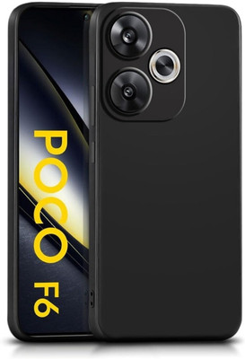 ISH COVER Back Cover for POCO F6 5G(Black, Grip Case, Silicon, Pack of: 1)