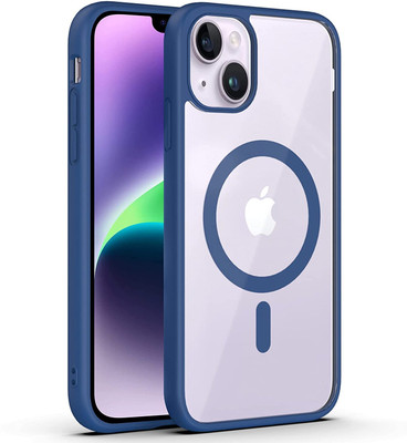 FIXTOTEL Back Cover for Apple iPhone 13, Compatible with Ultra Hybrid Megsafe Wireless Charging Support, Navy Blue(Blue, Transparent, Magnetic Case, Pack of: 1)