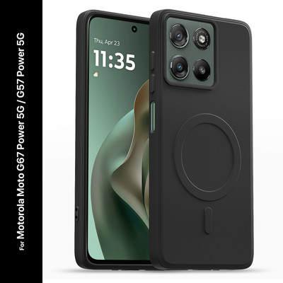Pikkme Back Cover for Motorola Moto G67 Power 5G / G57 Power 5G(Black, Grip Case, Silicon, Pack of: 1)