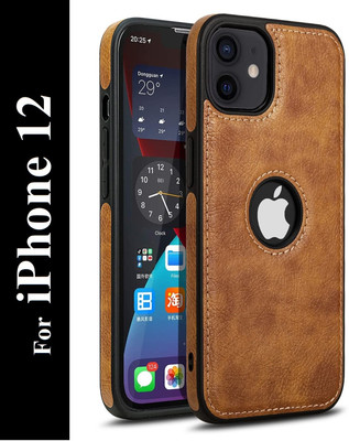 Coverskart Luxury Leather Back Cover for Apple iPhone 12(Brown, Camera Bump Protector, Pack of: 1)
