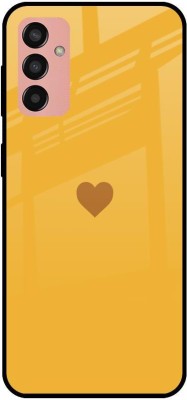 QRIOH Glass Back Cover for Samsung Galaxy F13(Yellow, Grip Case, Pack of: 1)