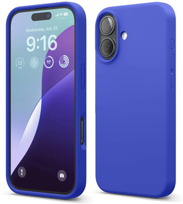 POOJA Back Cover for I PHONE 16(Blue, Silicon, Pack of: 1)