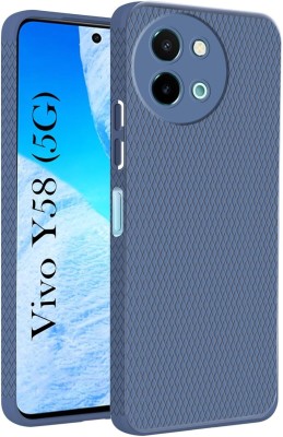 PStuff Back Cover for Vivo Y58 5G | Vivo Y38 5G Luxury Liquid Silicone | Side Grip(Blue, Camera Bump Protector, Pack of: 1)