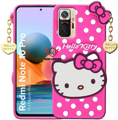 Creativo Back Cover for Redmi Note 10 Pro / Redmi Note 10 Pro Max Hello Kitty Case | 3D Cute Doll | Soft Girl(Pink, Flexible, Pack of: 1)