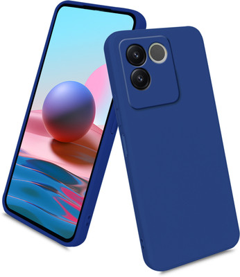 Coverskart Back Cover for IQOO Z7 Pro 5G Liquid Silicone Soft Full Body Protection inside Velvet Case(Blue, Camera Bump Protector, Silicon, Pack of: 1)