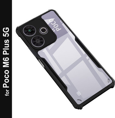 XOVO Back Cover for POCO M6 Plus 5G(Black, Grip Case, Thermoplastic Polyurethane)