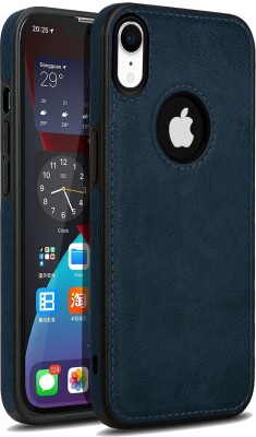 MOBILOVE Back Cover for Apple iPhone XR | PU Leather Flexible Soft With Logo View Back Case Cover(Blue, Shock Proof, Pack of: 1)
