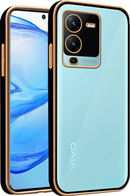 SMARTPOCKET Back Cover for Vivo V25 Pro(Gold, Blue, 3D Case, Pack of: 1)