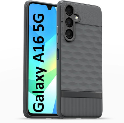 AIZLO Back Cover for SAMSUNG Galaxy A16 5G, Hexa Cube Design | Ultra Slim Soft Case | Inner Velvet Fabric(Grey, Microfiber Lining, Silicon, Pack of: 1)