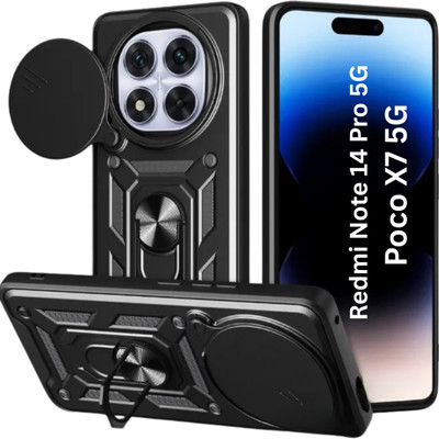 Fablue Back Cover for Redmi Note 14 Pro 5G, Poco X7 5G(Black, Rugged Armor, Pack of: 1)