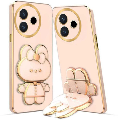 SYOTT Back Cover for vivo Y39, vivo Y39 5G(Pink, Gold, Cases with Holder, Pack of: 1)