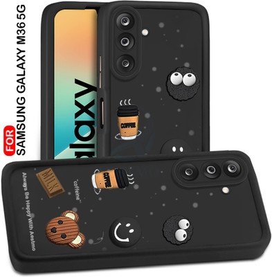 AESTMO Back Cover for Samsung Galaxy M36 5G(Black, 3D Case, Silicon, Pack of: 1)