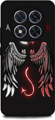 FAZAKA Back Cover for Redmi Note 14 Pro 5G On Glossy Metal Phone Cover | ANGEL DEVIL WINGS(Multicolor, Shock Proof, Pack of: 1)