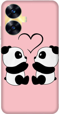 Kotuku Back Cover for Realme C55, RMX3710 Cute Panda Love Back Cover(Multicolor, Flexible, Silicon, Pack of: 1)