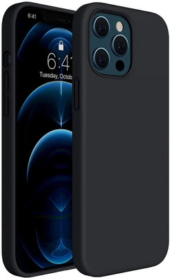 Salah Traders Back Cover for iPhone 12 Pro, Camera Guard, Premium OG Oil/Liquid Silicon Product with Box Packaging(Black, Matte Finish, Silicon, Pack of: 1)