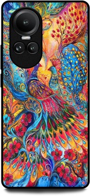 INDICRAFT Back Cover for OPPO Reno 10 Pro 5G (FLOWERS, PEACOCK, PEAFOWL, BIRD, MANDALA, PAINTING )(Multicolor, Dual Protection, Pack of: 1)