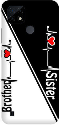 DIKRO Back Cover for realme C21Y, RMX3261, BROTHER, SISTER, BHAI, BAHAN, LOVE(Black, Hard Case, Pack of: 1)