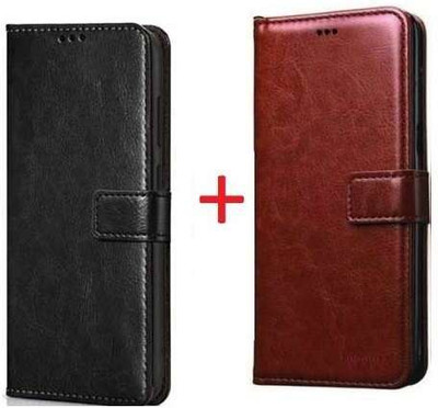 RharanxyN Back Cover for vivo T2x 5G(Brown, Black, Magnetic Case, Pack of: 2)
