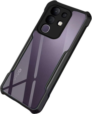 Mobtech Back Cover for Vivo Y31 Pro 5G, vivo T4x 5G, IQOO Z10X 5G, (ipk)4(Black, Transparent, Grip Case, Pack of: 1)