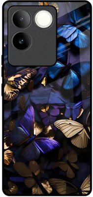 QRIOH Glass Back Cover for Vivo T2 Pro 5G(Gold, Grip Case, Pack of: 1)