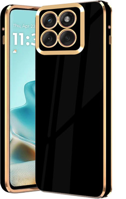 AESTMO Back Cover for MOTOROLA Edge 60 Fusion 5G, MOTOROLA Edge 60 Fusion 5G(Black, Gold, Flexible, Silicon, Pack of: 1)