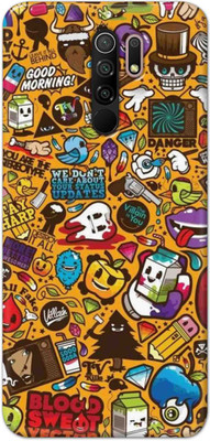 NDCOM Back Cover for Redmi 9 Prime Graffiti Designer Printed(Multicolor, Hard Case, Pack of: 1)
