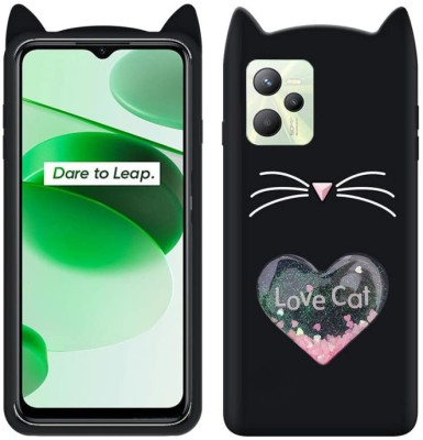 A3sprime Back Cover for realme narzo 50A Prime, |Soft Silicon with Drop Protective & 3D Heart Love Cat Shaped Case|(Black, 3D Case, Silicon, Pack of: 1)