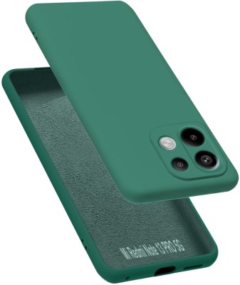 VAPRIF Back Cover for Mi Redmi Note 13 PRO 5G, Matte Rubberized Soft Silicone Protective Cloth Inside(Green, Dual Protection, Pack of: 1)
