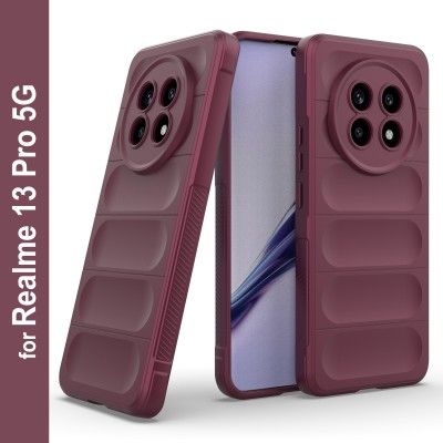 Zapcase Back Cover for Realme 13 Pro 5G(Maroon, 3D Case, Silicon, Pack of: 1)