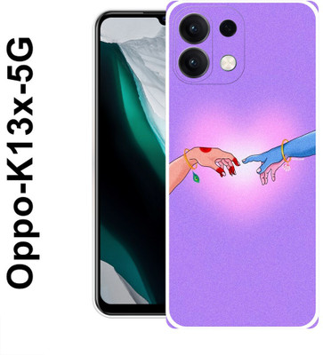 COVERJET Back Cover for OPPO K13x 5G, Radha, Govind, Hand, Love, Heart ,074(Blue, Flexible, Pack of: 1)