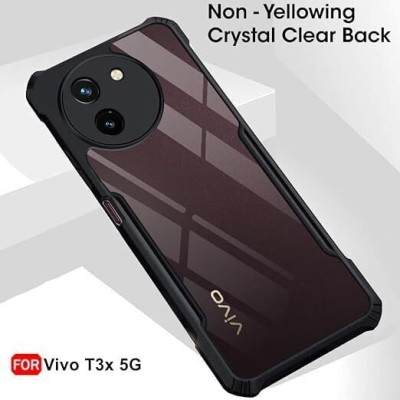 Pink City Back Cover for Vivo T3x 5G(Transparent, Pack of: 1)