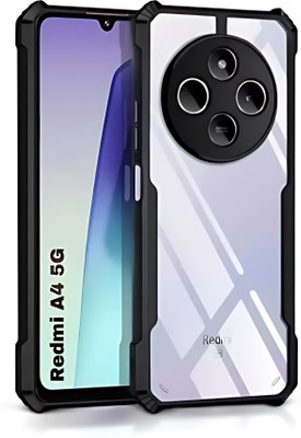 ALONZO Back Cover for Mi 14C, Mi Redmi A4 5G, Poco C75 5G(Transparent, Black, Flexible, Pack of: 1)