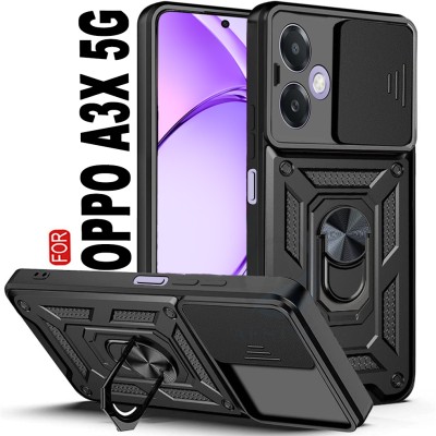 AelVouX Back Cover for Oppo A3X 5G(Black, Ring Case, Pack of: 1)