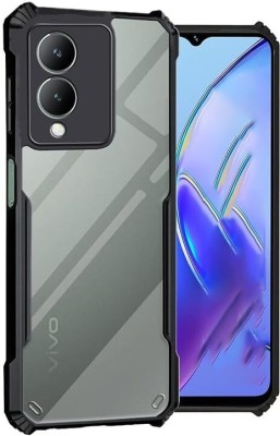 ChutPutMart Back Cover for Ultra-Hybrid Crystal Clear Vivo Y28 5G(Black, Transparent, Dual Protection, Pack of: 1)