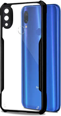 BOZTI Back Cover for Mi Redmi Y3(Transparent, Black, Camera Bump Protector, Pack of: 1)