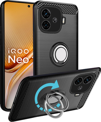 Unistuff Back Cover for iQOO Neo 10R 5G(Black, Ring Case, Pack of: 1)
