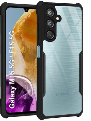 ShieldTech Back Cover for Samsung Galaxy M15 / F15 5G, 360° Protection Mobile Phone Case for Samsung M15 / F15 5G(Black, Transparent, Dual Protection, Pack of: 1)