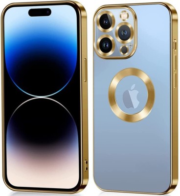 A3sprime Back Cover for Apple iPhone 14 Pro Max, - Soft Silicon with Drop Protective Camera Lens Protector Back Case(Gold, Transparent, Camera Bump Protector, Silicon, Pack of: 1)