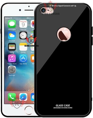 KING COVERS Back Cover for Apple iPhone 6s Plus, Luxurious 9H Toughened Glass Back Case Shockproof TPU Bumper(Black, Dual Protection, Pack of: 1)