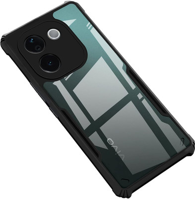 MOBIDEER Back Cover for Vivo T3 Pro 5G, iQOO Z9s Pro 5G, Transparent Hybrid Hard PC Back TPU Bumper(Black, Transparent, Shock Proof, Pack of: 1)