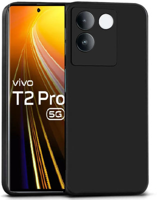FlareHUB Back Cover for Vivo T2 Pro 5G(Black, Matte Finish, Silicon, Pack of: 1)