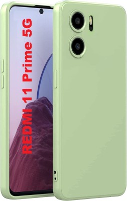 WellWell Back Cover for Redmi 11 Prime 5G(Green, Grip Case, Silicon, Pack of: 1)