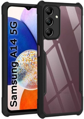 spaziogold Back Cover for Samsung Galaxy A14 5G(Crystal-Clear Back Panel | Black TPU Bumper | Slim & Lightweight)(Black, Transparent, Shock Proof, Pack of: 1)