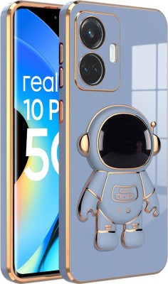 V-TAN Back Cover for Realme 10 Pro Plus(Blue, Gold, Shock Proof, Silicon, Pack of: 1)