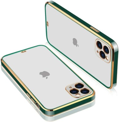 WellWell Back Cover for Apple iPhone 12 Pro Max ( Gold, Transparent )(Gold, Grip Case, Silicon, Pack of: 1)