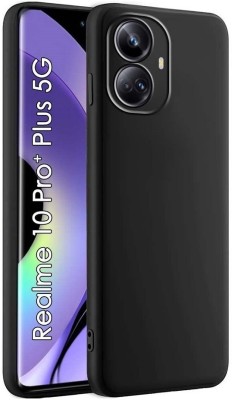 MAHTO Back Cover for Realme 10 Pro Plus 5G(Black, Camera Bump Protector, Silicon, Pack of: 1)