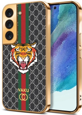 Vaku Luxos Back Cover for Samsung Galaxy S21 FE 5G, Lynx Line Leather Pattern Gold Electroplated Design Soft TPU Case(Black, Shock Proof, Pack of: 1)