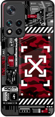 QRIOH Glass Back Cover for Redmi Note 11 Pro 5G(Multicolor, Grip Case, Pack of: 1)