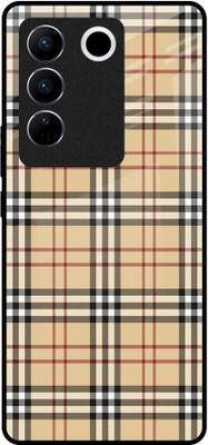 QRIOH Glass Back Cover for Vivo V27 5G(Multicolor, Grip Case, Pack of: 1)