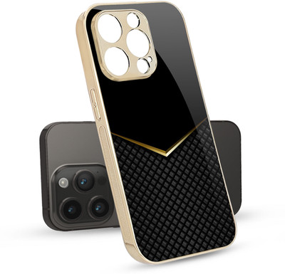 QRIOH Glass Back Cover for Apple iPhone 14 Pro(Gold, Multicolor, Grip Case, Pack of: 1)